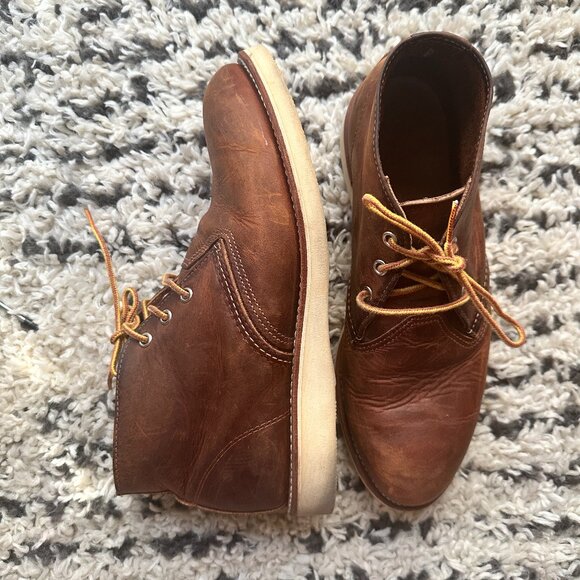 Red Wing Shoes - Men's Desert Ankle Boots - Lace Up, Leather Oro Brown (Size 10) - Picture 2 of 11